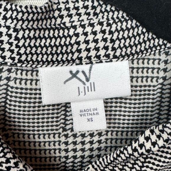 J. Jill Tunic Blouse Size XS Oversize Houndstooth Office Business Casual Capsule - Picture 6 of 10